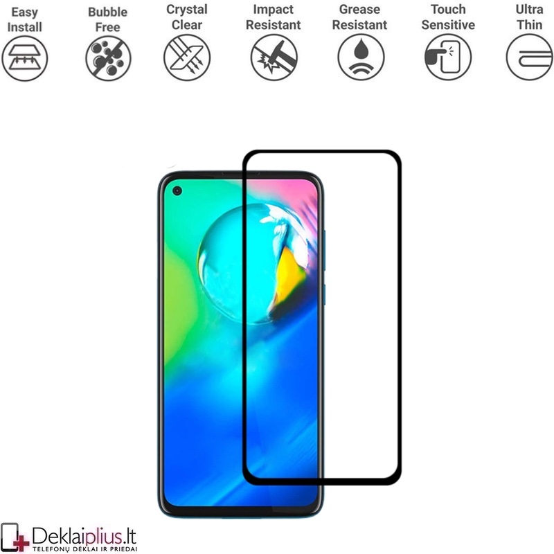 Apsauginis stikliukas per visą ekraną (Moto G8 Power) Apsauginis stikliukas per visą ekraną (Moto G8 Power)
